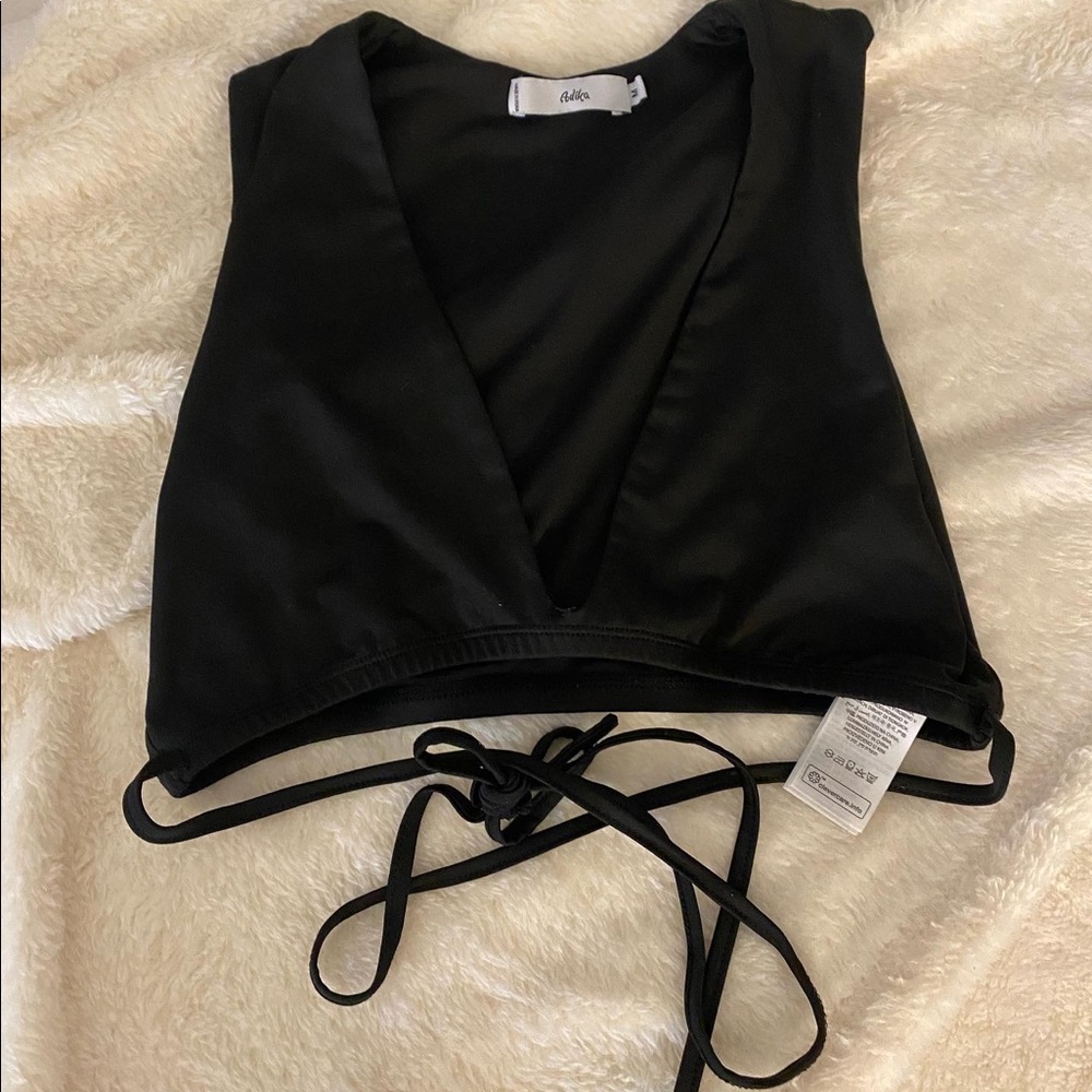 Adika plunge neck wrap top